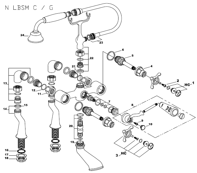 Bristan 1901 Luxury Bath Shower Mixer Tap Chrome N LBSM C