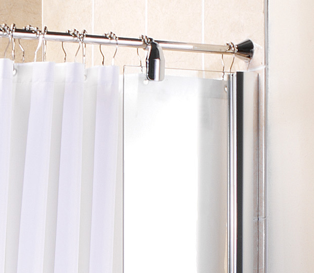 Manhattan Straight Shower Curtain And Rail With Fixed Panel Screen