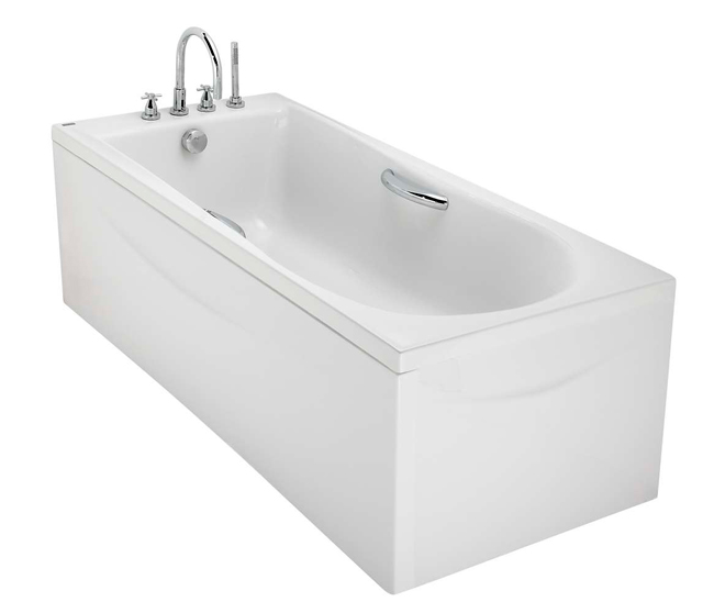Twyford Envy 1700 x 750mm Single Ended Bath With Grips NV8520WH