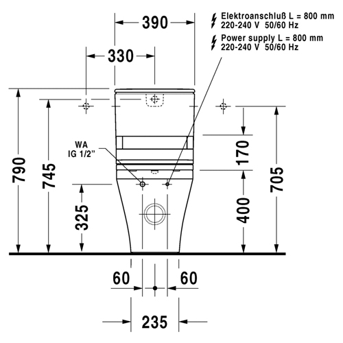 Duravit SensoWash Seat With DuraStyle Close Coupled Toilet
