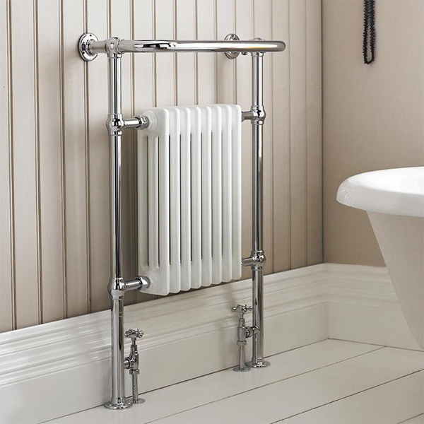 Lauren Harrow Small Heated Towel Rail White-Chrome 540 x 965mm