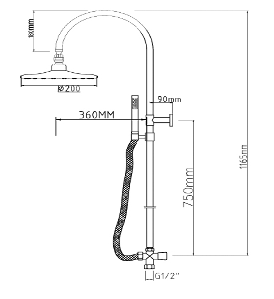 Ultra TMV2 Minimalist Thermostatic Bar Shower Valve And Zephyr Kit